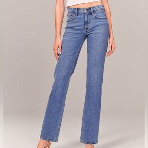 Abercrombie & Fitch Straight leg 90s mid rise jeans medium wash